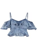 MARANT ÉTOILE blouse volantée à épaules dénudées - Bleu