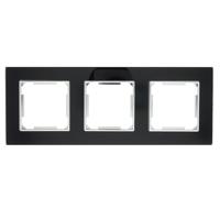 Drievoudig afdekraam Nero Deluxe Glas zwart Drievoudig afdekraam Nero Deluxe Glas zwart