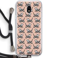 Zwarte poes: Samsung Galaxy J3 (2017) Transparant Hoesje met koord