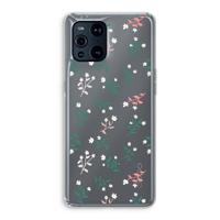 Small white flowers: Oppo Find X3 Transparant Hoesje - thumbnail
