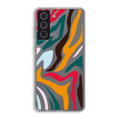 Colored Zebra: Samsung Galaxy S21 FE Transparant Hoesje