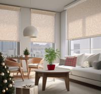 Kerst planten rolgordijn woonkamer beige