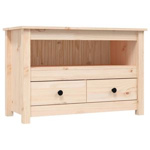 The Living Store Tv-meubel - Grenenhout - 79 x 35 x 52 cm - Landelijke stijl