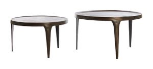 Light & Living Ronde Salontafel 'Tobias' Set van 2 stuks, kleur Donkerbruin