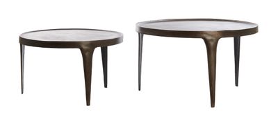 Light & Living Ronde Salontafel 'Tobias' Set van 2 stuks, kleur Donkerbruin