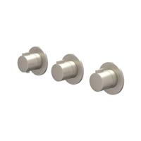 Afbouwdeel IVY Pact Inbouwthermostaat 2 Stopkranen Symmetry Met Ronde Rozetten Geborsteld Nickel PVD