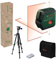 Bosch Groen UniversalLevel 2 Set Kruislijnlaser | 2x Alkaline LR06/AA + Statief 1,2 m + Opbergetui - 0603663FZ1