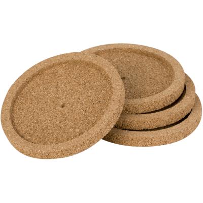 Cosy & Trendy Glazenonderzetters - 16x stuks - bruin - kurk - 10 cm