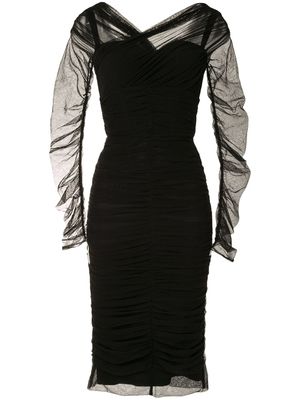 Dolce & Gabbana robe mi-longue à design drapé - Noir
