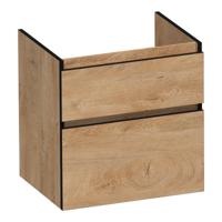 Brauer Delight Edge - Onderkast - 60 cm - met 2 Softclose Lades Greeploos en 1 Sifon Uitsparing - Forest Tan