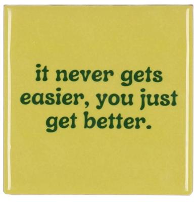 Tegeltje it never green 10x10x1 cm - Daan kromhout design