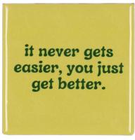 Tegeltje it never green 10x10x1 cm - Daan kromhout design