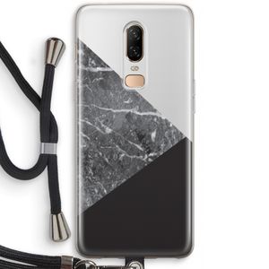 Combinatie marmer: OnePlus 6 Transparant Hoesje met koord