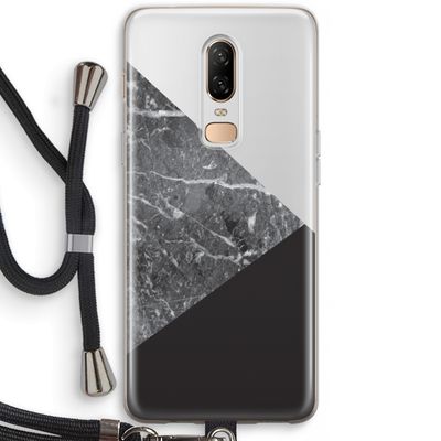 Combinatie marmer: OnePlus 6 Transparant Hoesje met koord