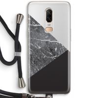 Combinatie marmer: OnePlus 6 Transparant Hoesje met koord