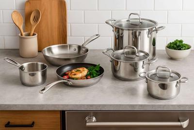 Kookgereiset - Geschikt voor alle kookplaten inclusief inductie - COSY & TRENDY-CLASSIC - Roestvrij staal - 11-delig Kookgereiset - Geschikt voor alle kookplaten inclusief inductie - COSY & TRENDY-CLASSIC - Roestvrij staal - 11-delig