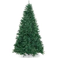 225 cm Kerstboom Onverlichte Kunstmatige Scharnierende Volledige Boom Premium PVC Douglas Boom met 2254 Toppen Groen