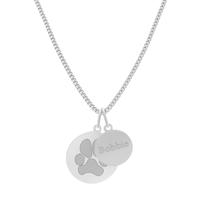 Pootdruk ketting met dubbele bedel - Stainless steel - Zilver