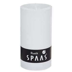 Spaas rustieke cilinderkaars/stompkaars - 1x - wit - 7 x 13 cm - 60 branduren