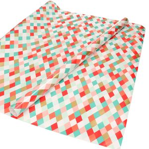 3x Inpakpapier/cadeaupapier multi color ruiten motief 200 x 70 cm rol