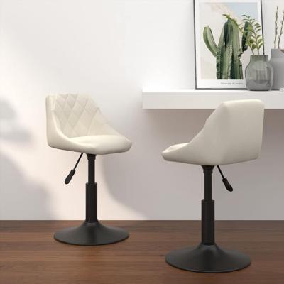 Eetkamerstoelen draaibaar 2 st fluweel crmekleurig