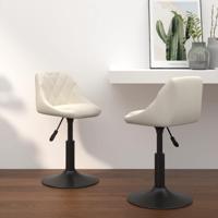 Eetkamerstoelen draaibaar 2 st fluweel crmekleurig