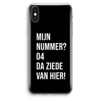 Da ziede van hier - Zwart: iPhone XS Max Transparant Hoesje