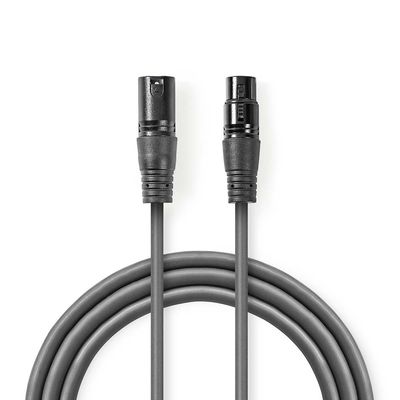 Nedis DMX-Adapterkabel | XLR 3-Pins Male naar XLR 3-Pins Female | 1 m | 1 stuks - COTH15012GY10 COTH15012GY10