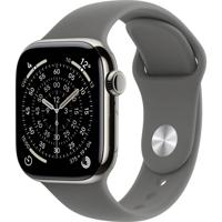 Apple Watch Series 11 GPS + Cellular 42 mm Titanium kast Sport Band Steengrijs M/L