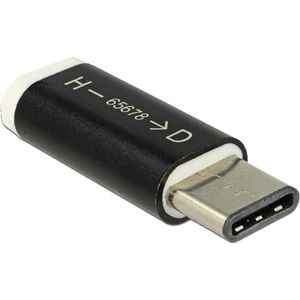 DeLOCK 65678 tussenstuk voor kabels USB 2.0-C USB 2.0 Micro-B Zwart, Wit