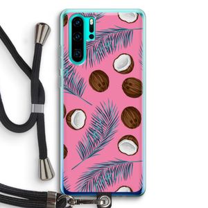 Kokosnoot roze: Huawei P30 Pro Transparant Hoesje met koord