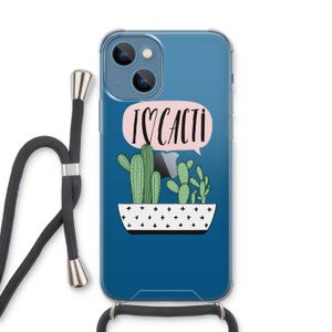 I love cacti: iPhone 13 Transparant Hoesje met koord