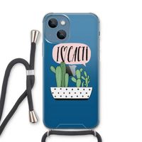 I love cacti: iPhone 13 Transparant Hoesje met koord