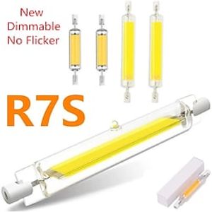 dimbaar geen flikkering led r7s glass cob tube lamp 78mm 118mm maïs lamp 110v 220v high power j78 j118 vervangen halogeen licht lampadas Lightinthebox