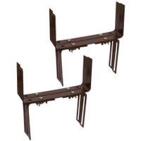 Set van 6 verstelbare metalen balkon/muurbeugels 12 t/m 23,5 cm in de kleur bruin