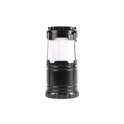 Campinglamp - zwart - kunststof - 87 x 182 mm - lantaarn - met vlammen-effect / wit licht