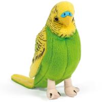 Living Nature - Pluche grasparkiet - groen - 14 cm - vogel - knuffel - speelgoed