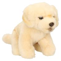 Hermann Teddy Knuffeldier hond Golden Retriever - pluche - premium knuffels - creme wit - 15 cm   - - thumbnail