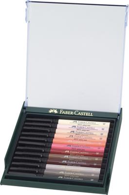 Faber Castell Tekenstift Pitt Artist Pen Brush - set 12 stuks - Skin