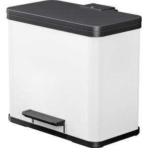 Hailo öko trio plus L 6332300 Afvalbak 27 l Plaatstaal (b x h x d) 470 x 430 x 340 mm Wit Met voetpedaal 1 stuk(s)