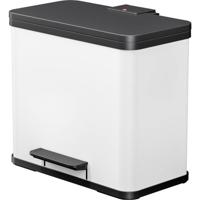 Hailo öko trio plus L 6332300 Afvalbak 27 l Plaatstaal (b x h x d) 470 x 430 x 340 mm Wit Met voetpedaal 1 stuk(s)
