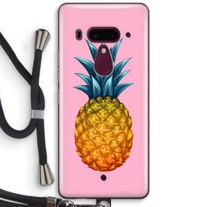 Grote ananas: HTC U12+ Transparant Hoesje met koord