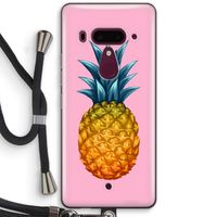 Grote ananas: HTC U12+ Transparant Hoesje met koord