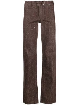 Ludovic de Saint Sernin pantalon en jean monogrammé à poches cargo - Marron