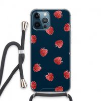 Framboosjes: iPhone 13 Pro Max Transparant Hoesje met koord