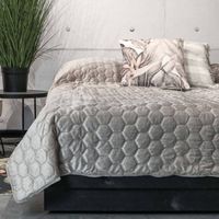 Unique Living Peggy - Bedsprei - Tweepersoons - 220x220 cm - Light grey - thumbnail