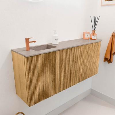 Toiletmeubel Mondiaz Joya Dlux | 101.6 cm | Meubelkleur Oak | Faye wastafel Saba Wasbak Links | 1 kraangat