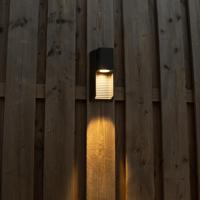 LED Muurlamp buiten met GU10 fitting - Strepen - Rimini - IP44 - Antraciet LED Muurlamp buiten met GU10 fitting - Strepen - Rimini - IP44 - Antraciet