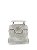 Balmain mini sac à main B-Buzz 12 en jean - Gris