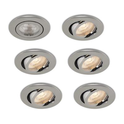 Complete set 6 stuks LED-spot Monti chroom GU10 dimbaar 4.2 Watt